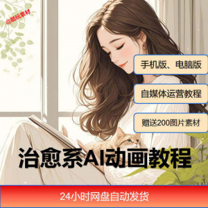 治愈系AI插画动画视频制作教程课程素材自媒体运营小白学习必备